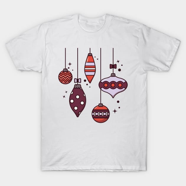 Colorful Christmas Ornaments T-Shirt by OgyDesign